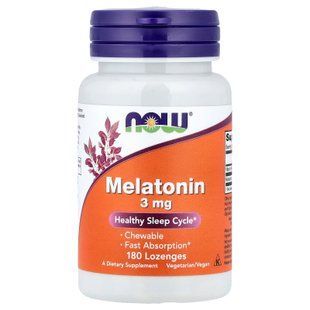 Мелатонін, Melatonin, Now Foods, 3 мг, 180 льодяників NOW-03259 фото