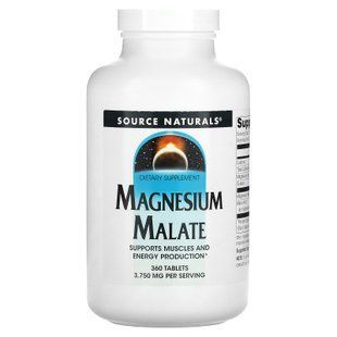 Магній малат, Magnesium Malate, Source Naturals, 3750 мг, 360 таблеток (1250 мг в 1 таблетці) SNS-00535 фото