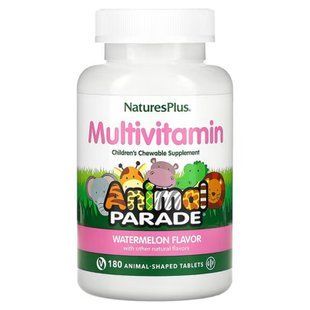 Вітаміни для дітей, Multi-Vitamin and Mineral, Nature's Plus, Animal Parade, смак кавуна, 180 жувальних цукерок у формі тварин NAP-29993 фото