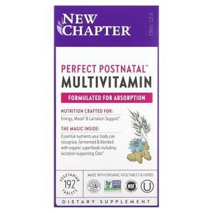 Мультивітамінний постнатальний комплекс, Postnatal MultiVitamin, New Chapter, 192 вегетаріанські таблетки NCR-90058 фото