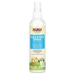 Спрей від бліх та кліщів для собак, Flea and tick spray, NOW Foods, 237 мл NOW-04307 фото