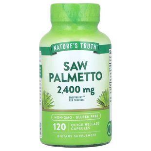 Со Пальметто, Saw Palmeto, Nature's Truth, 2400 мг, 120 капсул швидкого вивільнення (1200 мг на капсулу) NTH-10193 фото