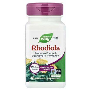 Родіола рожева, Rhodiola, Nature's Way, 250 мг, 60 веганських капсул NWY-15321 фото