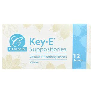 Свічки з вітаміном Е, Key E Suppositories, Carlson, 12 шт. CAR-00555 фото