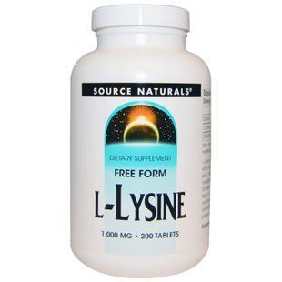 Лізин, L-Lysine, Source Naturals, 1000 мг, 200 таблеток SNS-02680 фото