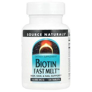Біотин, Biotin Fast Melt, Source Naturals, 10000 мкг, 120 таблеток SNS-02767 фото