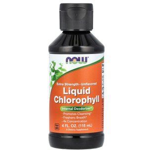 Хлорофіл рідкий, Liquid Chlorophyll, NOW Foods, екстра-сила, без ароматизаторів, 118 мл NOW-02643 фото