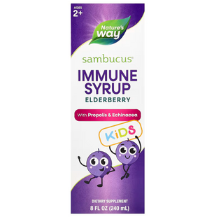 Чорна бузина, Kids Sambucus, Nature's Way, сироп для імунітету дітей від 2 років, 240 мл NWY-15359 фото