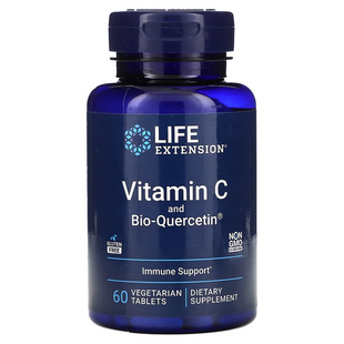 Вітамін С + біо-кверцетин, Vitamin C and Bio-Quercetin, Life Extension, 60 вегетаріанських таблеток LEX-22286 фото
