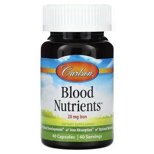 Комплекс для серця та судин, Blood Nutrients, Carlson, 40 капсул CAR-04466 фото