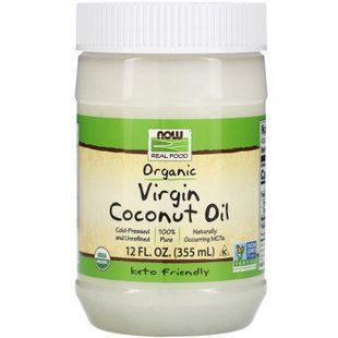 Кокосова олія, Coconut Oil, Now Foods, Real Food, першого віджиму, органічна, 355 мл NOW-01725 фото