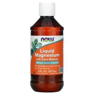 Магній, Magnesium, Now Foods, з концентрату мікроелементів, рідкий, 237 мл NOW-01288 фото