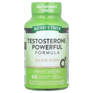 Підвищення рівня тестостерону, Testosterone Powerful Formula, Nature's Truth, потужна формула, 60 гелевих капсул NTH-11546 фото