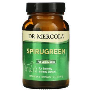 Імунний захист тварин, SpiruGreen, Dr. Mercola, для котів та собак, 180 таблеток (90 г) MCL-01237 фото