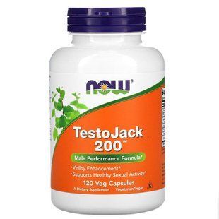 Репродуктивне здоров'я чоловіків, TestoJack 200, Now Foods, 120 вегетаріанських капсул NOW-02197 фото
