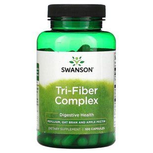 Комплекс харчових волокон, Tri-Fiber Complex, Swanson, із трьох видів клітковини, 100 веганських капсул SWV-01993 фото