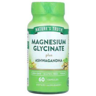 Магній гліцинат плюс ашваганда, Magnesium Glycinate Plus Ashwagandha, Nature's Truth, 60 капсул NTH-12348 фото
