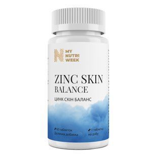 Цинк Скін Баланс, Zinс Skin Balance, My Nutri Week, 60 таблеток MNW-570208 фото