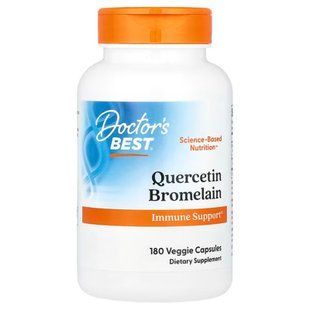 Кверцетин та бромелайн, Quercetin Bromelain, Doctor's Best, 180 веганських капсул DRB-00029 фото
