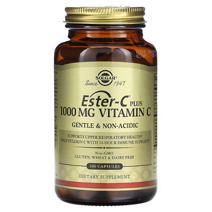 Вітамін С естер плюс, Ester-C Plus Vitamin C, Solgar, 1000 мг, 100 капсул SOL-00694 фото