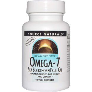 Омега 7 обліпиха, Omega-7, Seabuckthorn Oil, Source Naturals, 60 капсул SNS-02554 фото