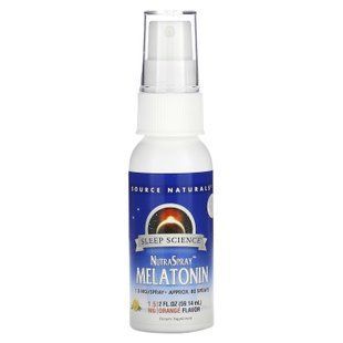 Мелатонін (смак апельсина), NutraSpray Melatonin, Source Naturals, спрей, 59.14 мл SNS-00328 фото