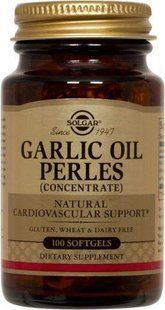 Часникова олія, Garlic Oil Perles, Solgar, концентрат, 100 капсул SOL-01220 фото