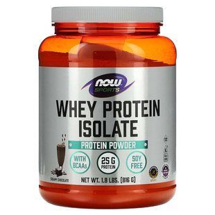 Ізолят сироваткового протеїну, Whey Protein Isolate, Now Foods, Sports, вершковий шоколад, 816 г NOW-02162 фото