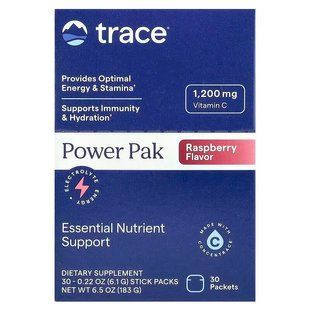 Електроліти, Electrolyte Stamina Power Pak, Trace, малина, 30 пакетів по 6.1 г TMR-00054 фото