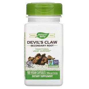 Кіготь диявола, Devil's Claw, Secondary Root, Nature's Way, бульби, 960 мг, 100 веганських капсул NWY-12350 фото