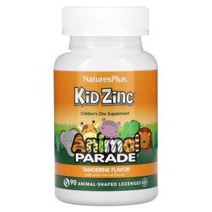 Цинк для дітей, Kid Zinc, Nature's Plus, Animal Parade, смак мандарина, 90 льодяників NAP-29964 фото