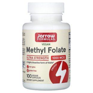 Метил фолієва кислота, Methyl Folate, Jarrow Formulas 1000 мкг, 100 кап. JRW-30008 фото