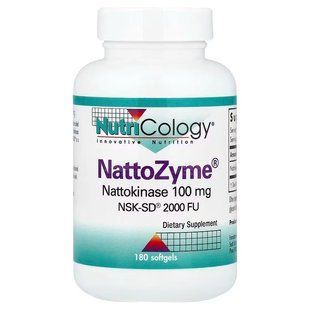 НаттоЗім, NattoZyme, Nutricology, 180 гелевих капсул ARG-55380 фото