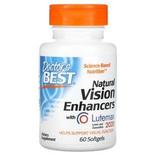 Вітаміни для очей, лютемакс, Natural Vision Enhancers with Lutemax 2020, Doctor's Best, 60 капсул DRB-00311 фото