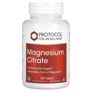 Магній цитрат, Magnesium Citrate, Protocol for Life Balance, 100 веганських таблеток PRT-11290 фото
