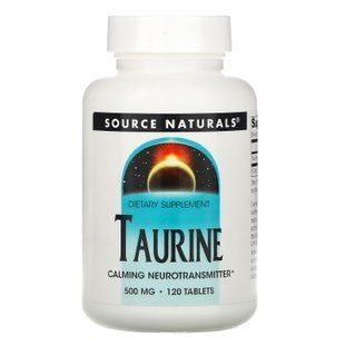 Таурин, Taurine, Source Naturals, 500 мг, 120 таблеток SNS-01281 фото