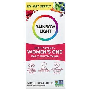 Мультивітаміни для жінок, Women's One High Potency Daily Multivitamin, Rainbow Light, висока ефективність, 120 вегетаріанських таблеток RLT-21705 фото