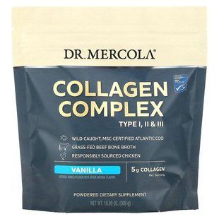 Колагеновий комплекс типів l, ll та lll, Collagen Complex, Dr. Mercola, ваніль, 5 г, 309 грам MCL-21016 фото