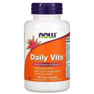 Мультивітаміни та мінерали, Daily Vits, Now Foods, 1 на день, 120 вегетаріанських капсул NOW-03776 фото