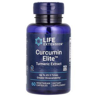 Куркума, Curcumin Elite Turmeric Extract, Life Extension, 60 вегетаріанських капсул LEX-24076 фото