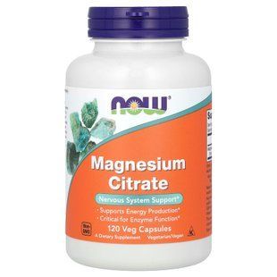 Магній цитрат, Magnesium Citrate, Now Foods, 120 рослинних капсул (133 мг в одній капсулі) NOW-01294 фото