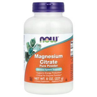 Магнію цитрат, Magnesium Citrate, NOW Foods, 100% чистий порошок, 227 г NOW-01295 фото