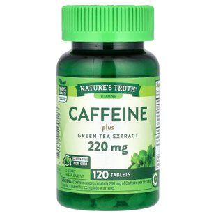 Кофеїн плюс екстракт зеленого чаю, Caffeine Plus Green Tea Extract, Nature's Truth, 220 мг, 120 таблеток NTH-10059 фото