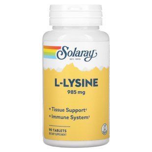 Лізин, L-Lysine, Solaray, 333 мг, 90 таблеток SOR-04860 фото